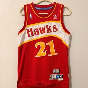 Adidas Hardwood Classics Atlanta Hawks #21 Retro Throwback Jersey
